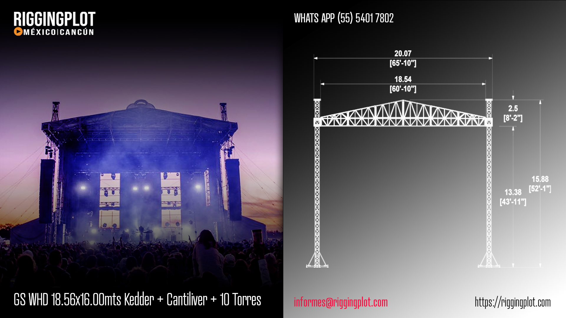 RENTA DE GROUND SUPPORT 18.54X16.00MTS CON LAYHER WALL, KEDER Y CANTILIVER DE 10 TORRES CANCÚN